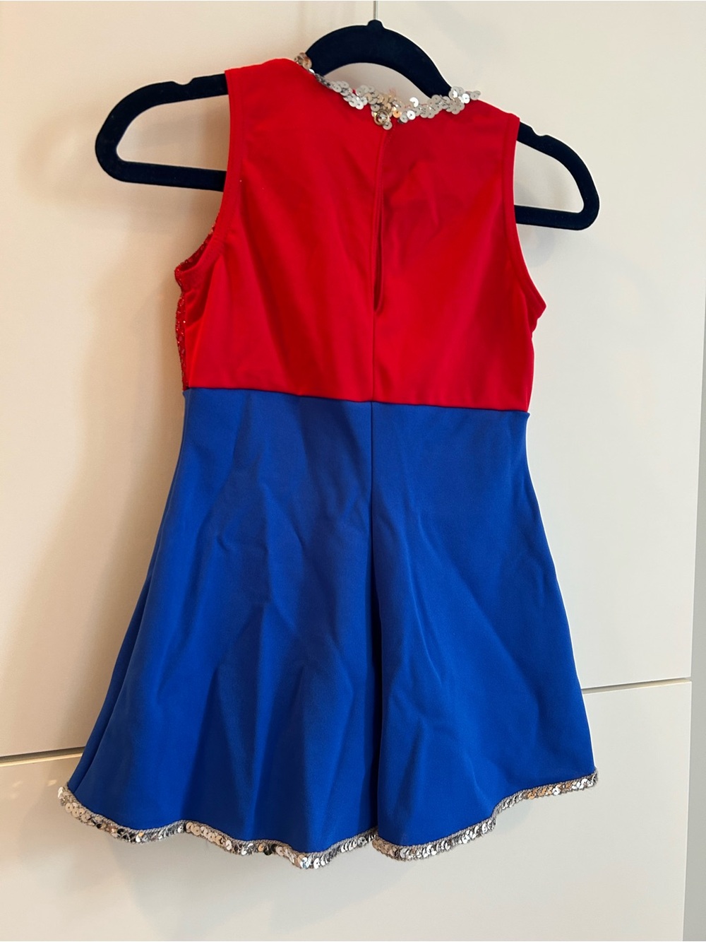Vintage Stars and Stripes Red & Blue Sequin Dance Costume -Childs Small - Picture 8 of 9